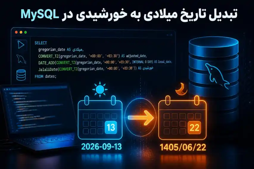 تبدیل تاریخ میلادی به خورشیدی در mysql