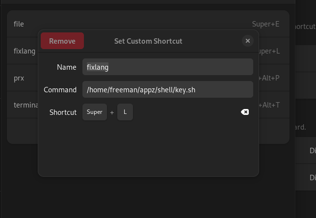 shortcut gnome global